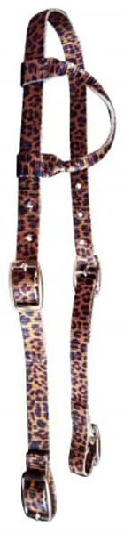 Showman Nylon One Ear Patterned Horse Headstall with Nickel Plated Buckles - Image 4