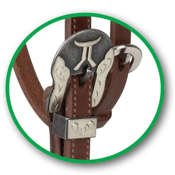 Smarty x Synergy Latigo Lined Oiled Harness Leather Headstall with Designer Hardware - Image 2