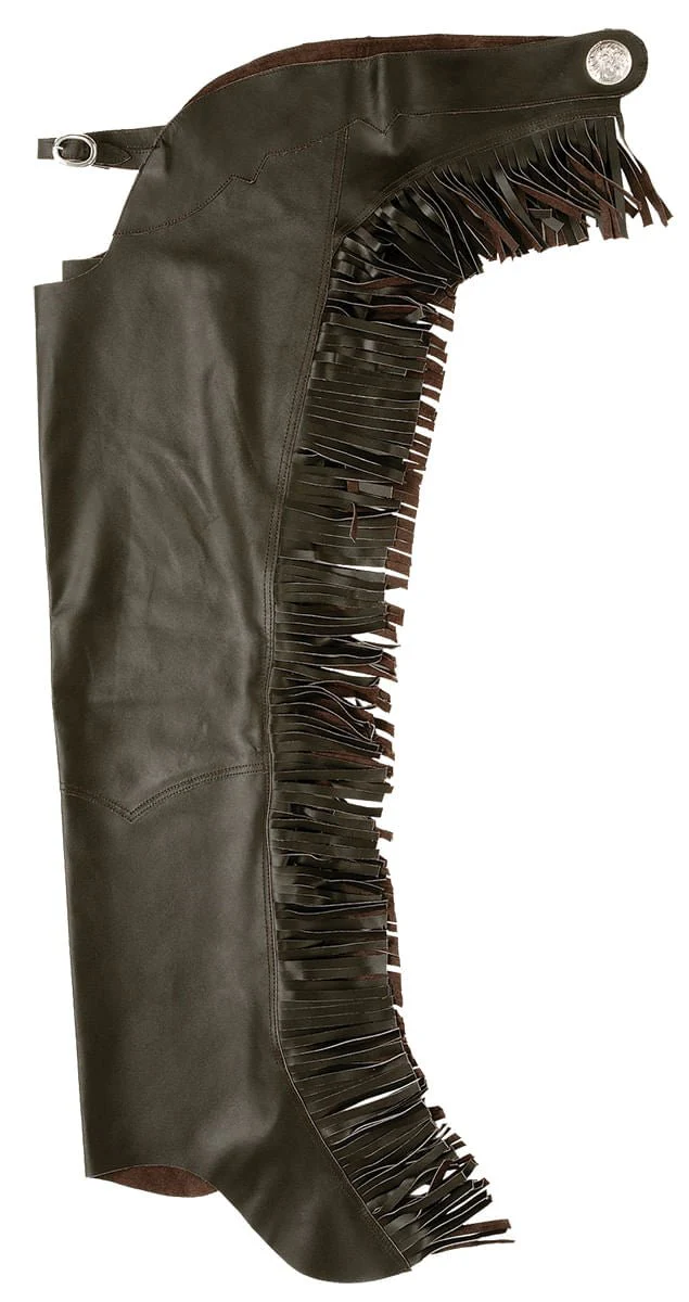 Smooth Leather Chaps with Fringe - Image 5