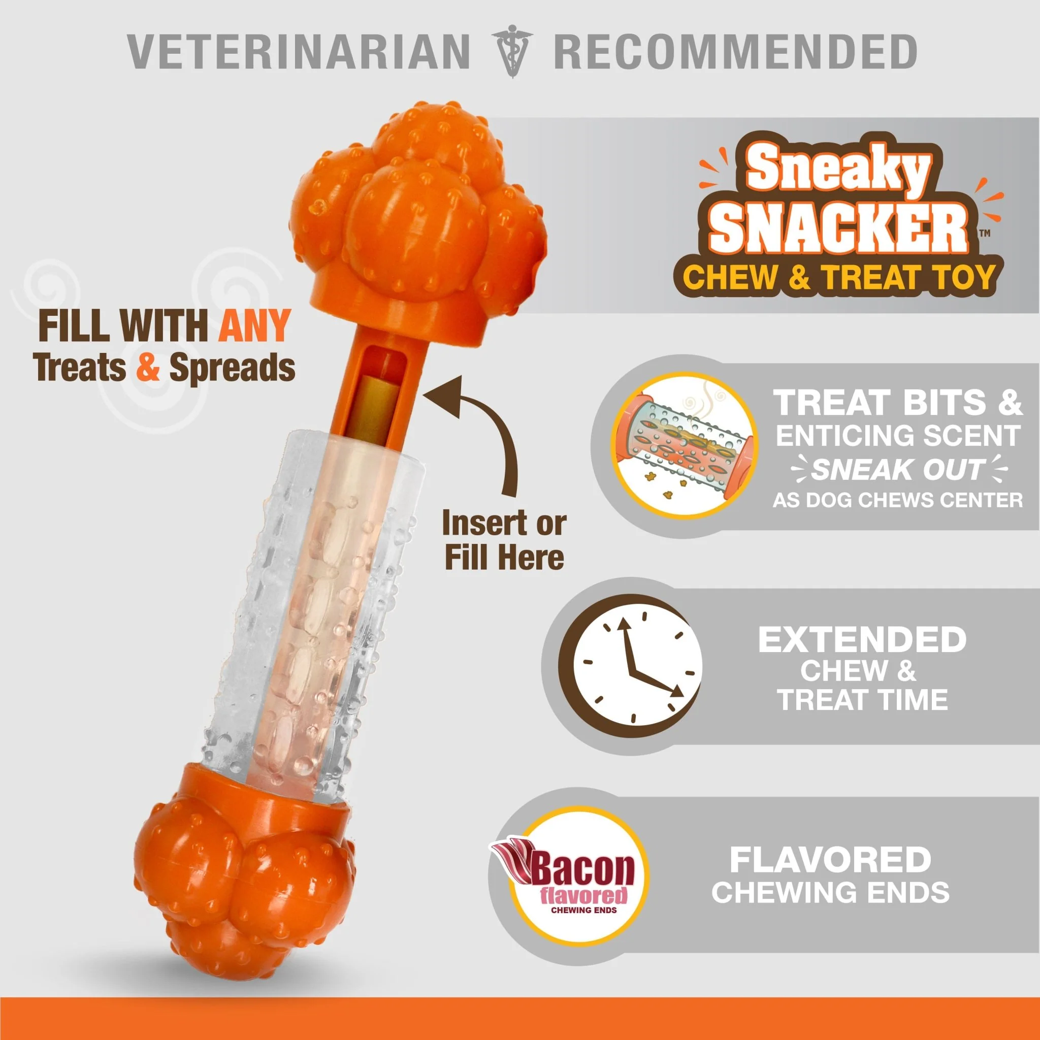 Sneaky Snacker Dog Treat Toy, Bacon - Image 4