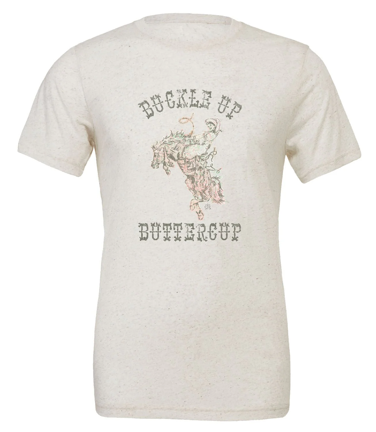STS Buckle Up Buttercup Tee, Heather White - Image 5