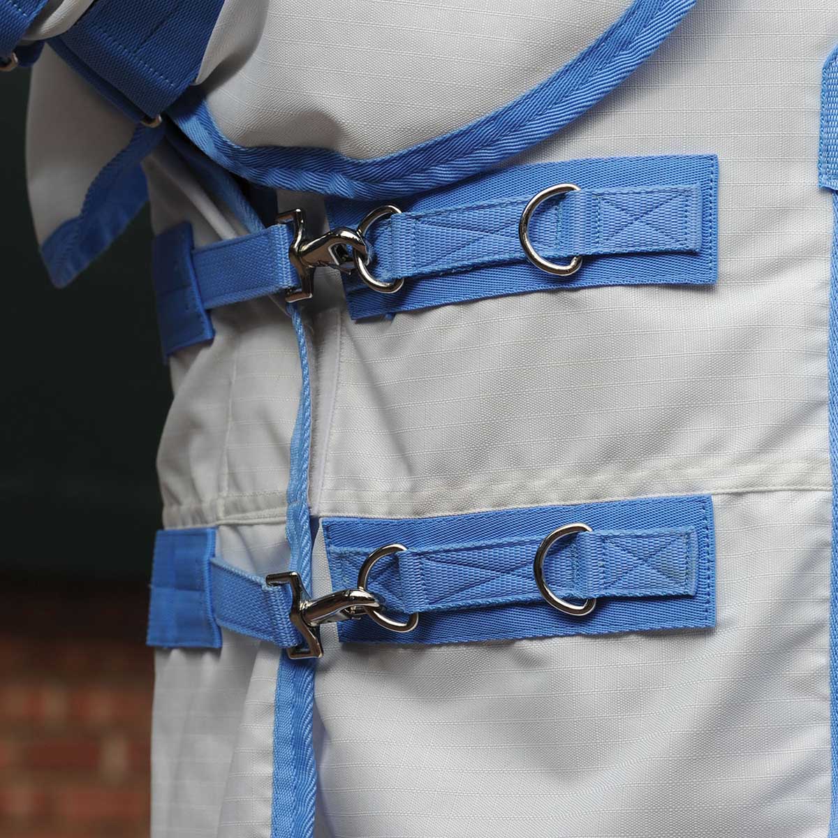 Sweet Itch Shield Combo Neck Horse Fly Sheet, White/Blue - Image 45