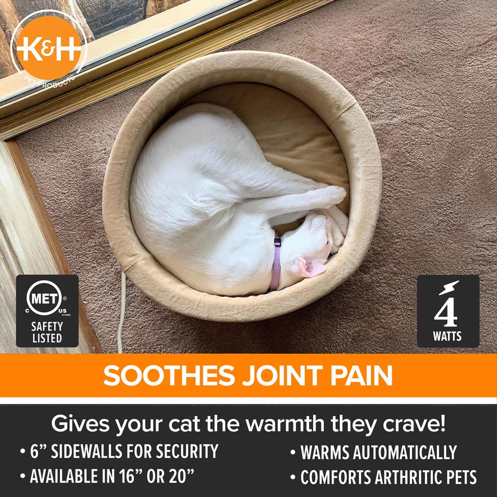 K&H Pet Products Thermo-Kitty Bed Indoor Heated Cat Bed – Safe, Energy Efficient & Washable - Image 4