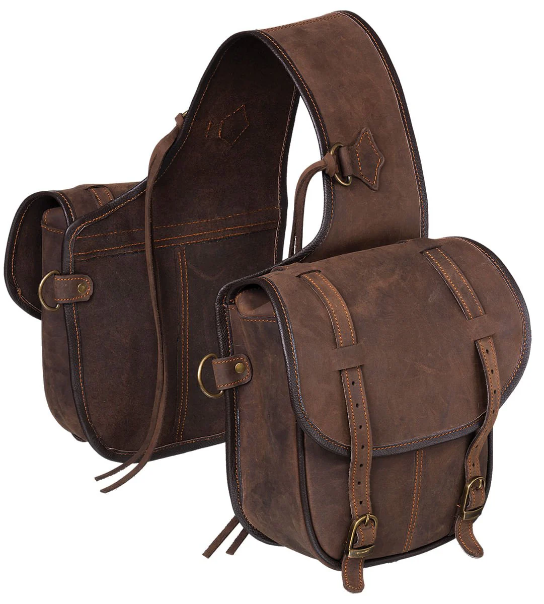 Tough1 Soft Leather Saddle Bag - Image 2