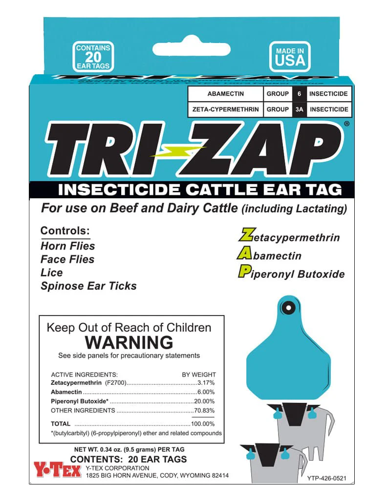 TRI-ZAP Insecticide Cattle Ear Tag, 20 pack Fly Tags - Image 3