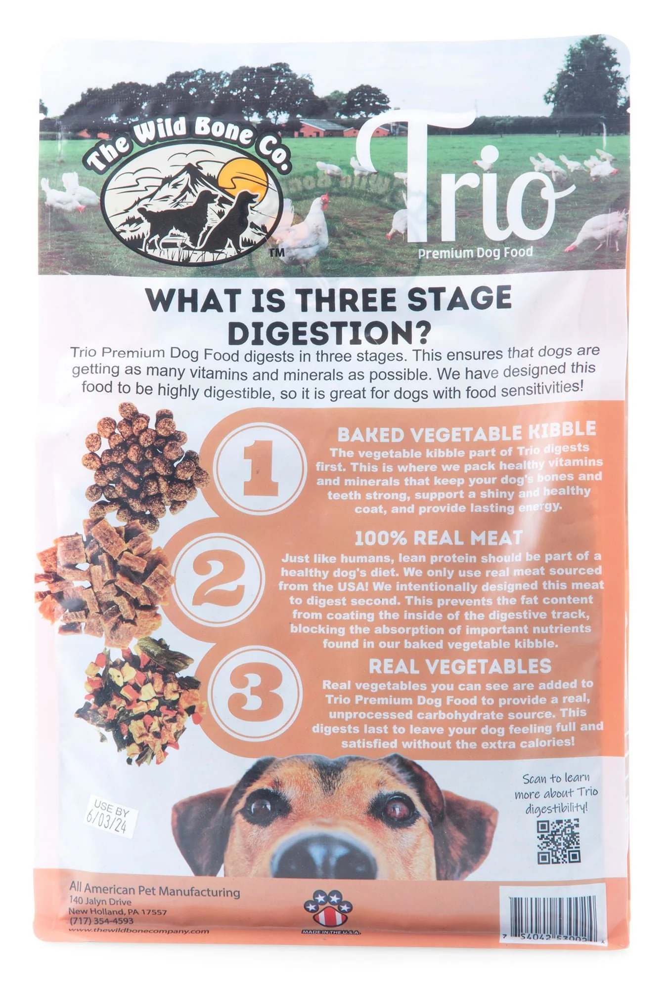 The Wild Bone Company Trio Premium Grain Free Dry Dog Food, 3 lb - Image 2