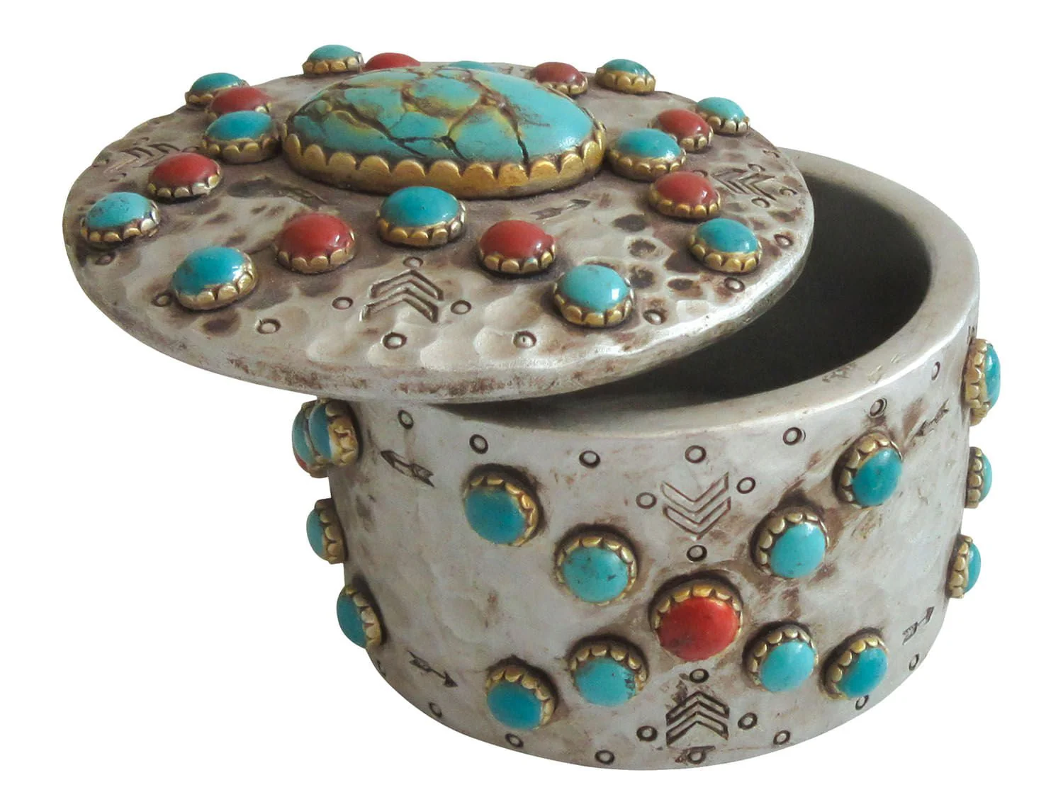 Turquoise Stones Jewelry & Trinket Box