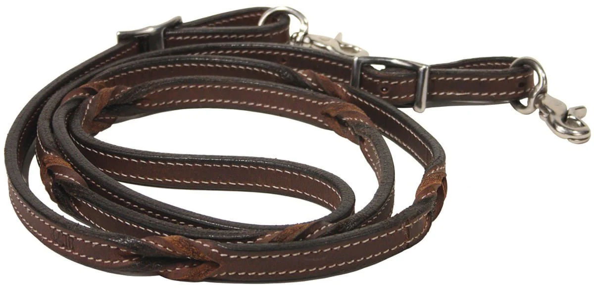 Buffalo Leather Twisted Knot Roping Rein, 7' - Image 2