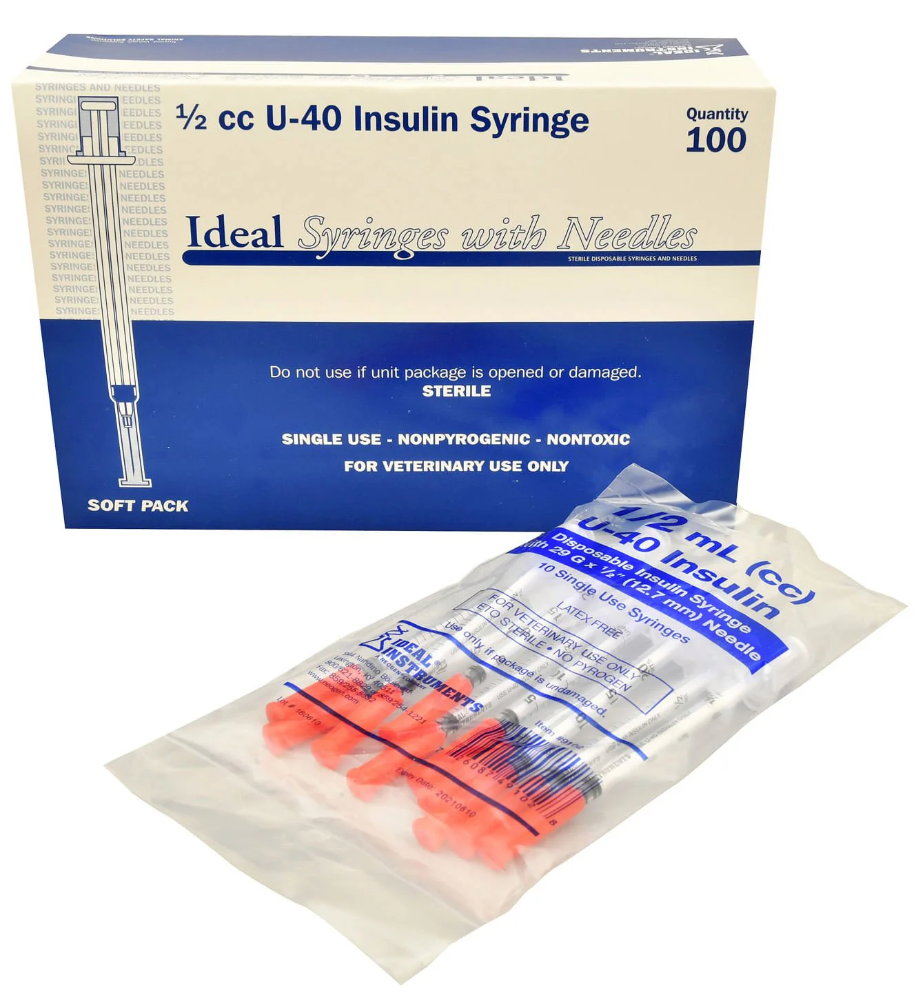 U-40 Syringes with 29G x 1/2" Needles, Box of 100 - Image 3