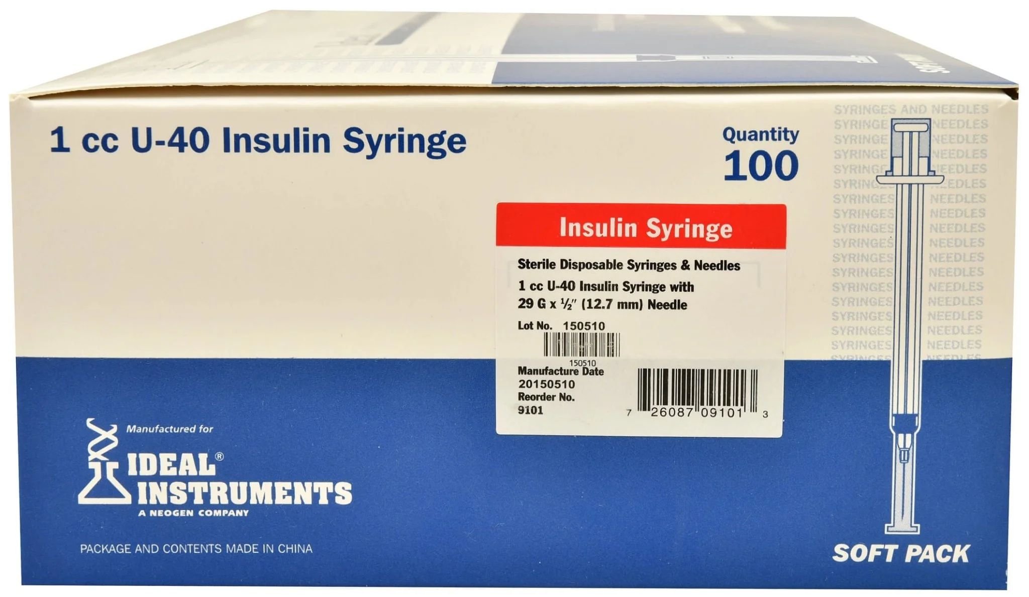 U-40 Syringes with 29G x 1/2" Needles, Box of 100 - Image 6