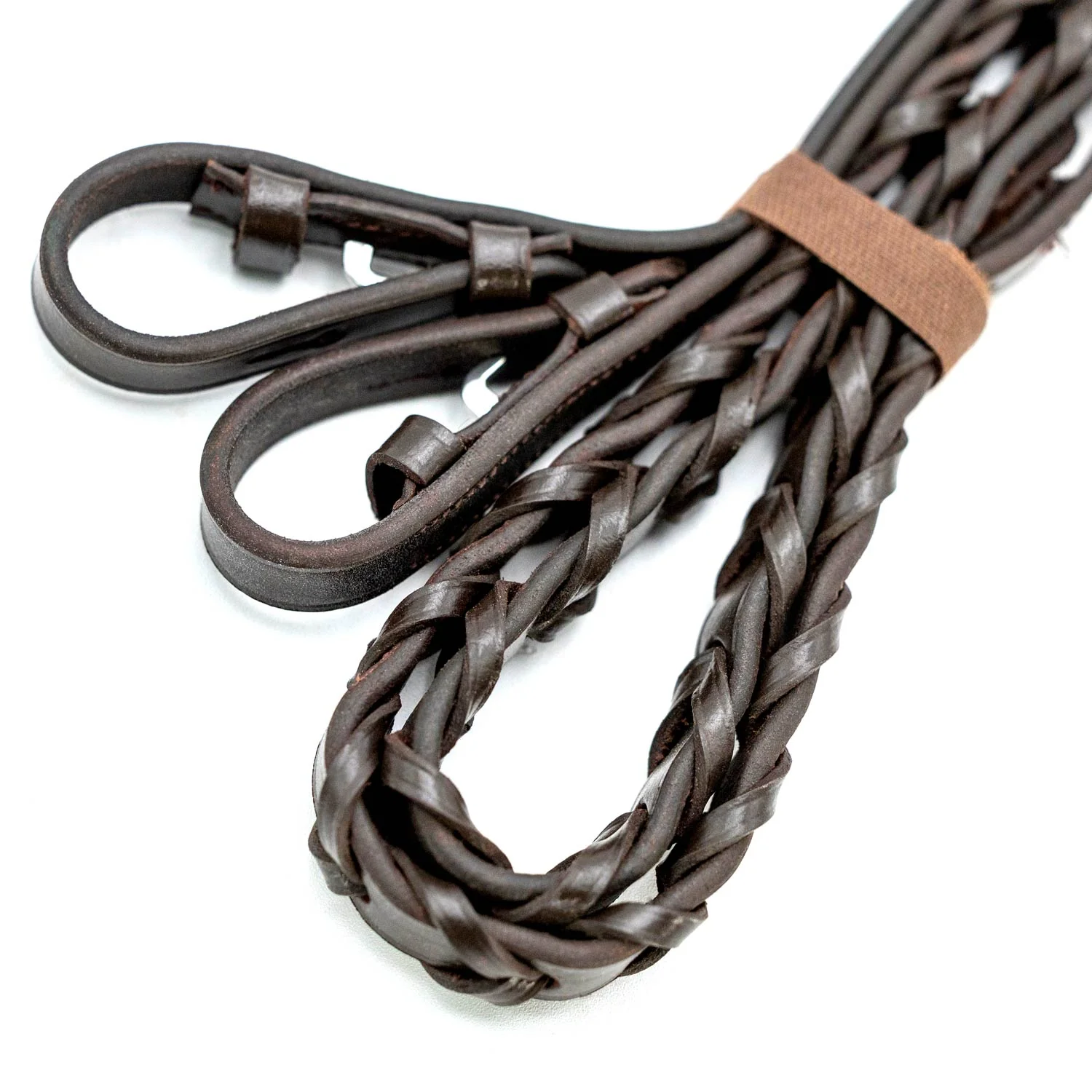 Jeffers Uniquely English Leather Laced Reins, Havana - Image 12