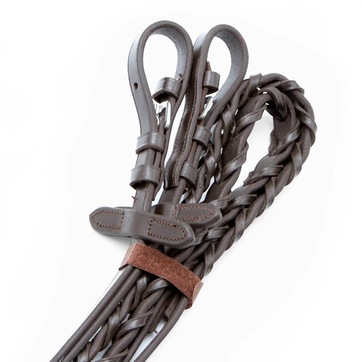 Jeffers Uniquely English Leather Laced Reins, Havana - Image 3