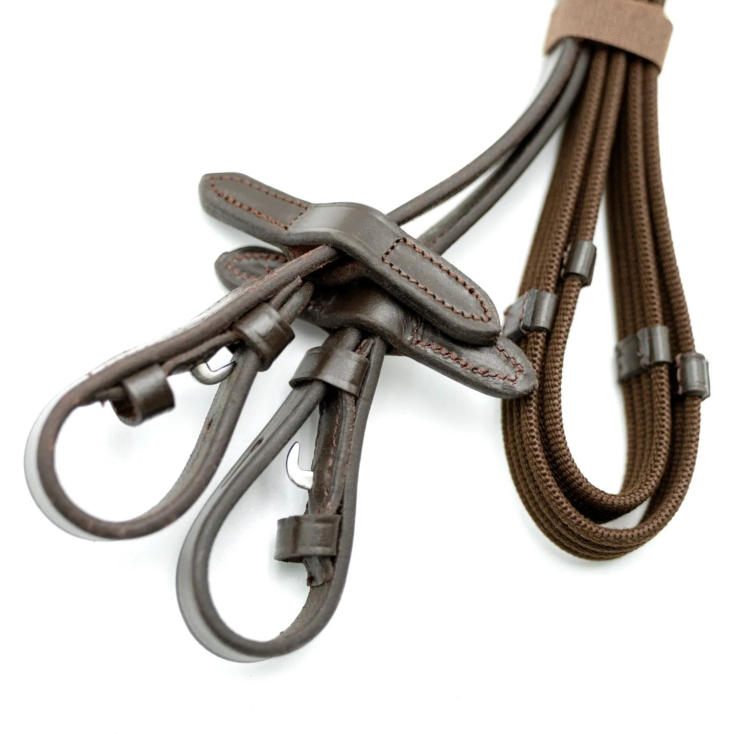 Jeffers Uniquely English Leather Web Reins for Horses - Image 7