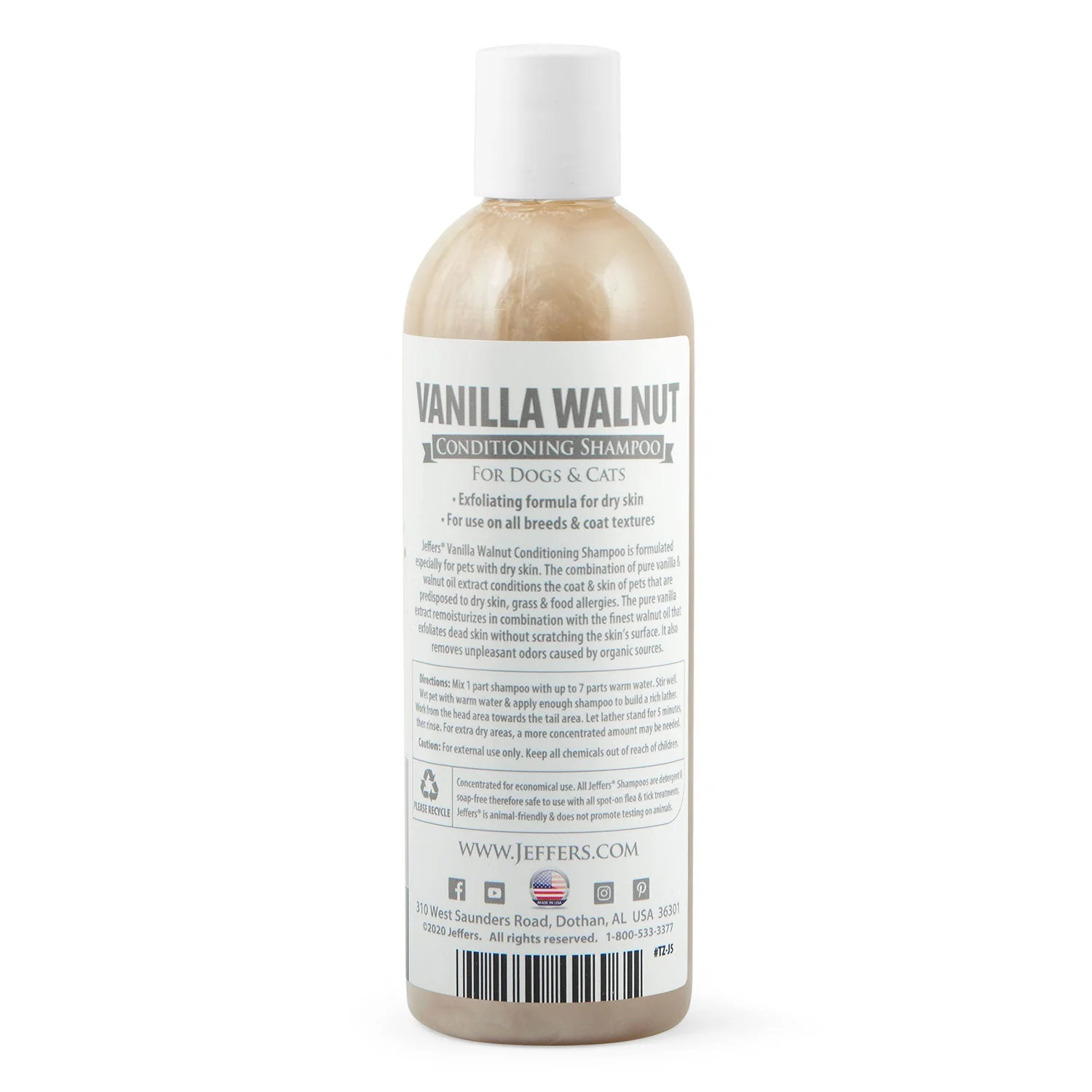 Jeffers Pet Vanilla Walnut Exfoliating Dog & Cat Conditioning Shampoo - Image 2