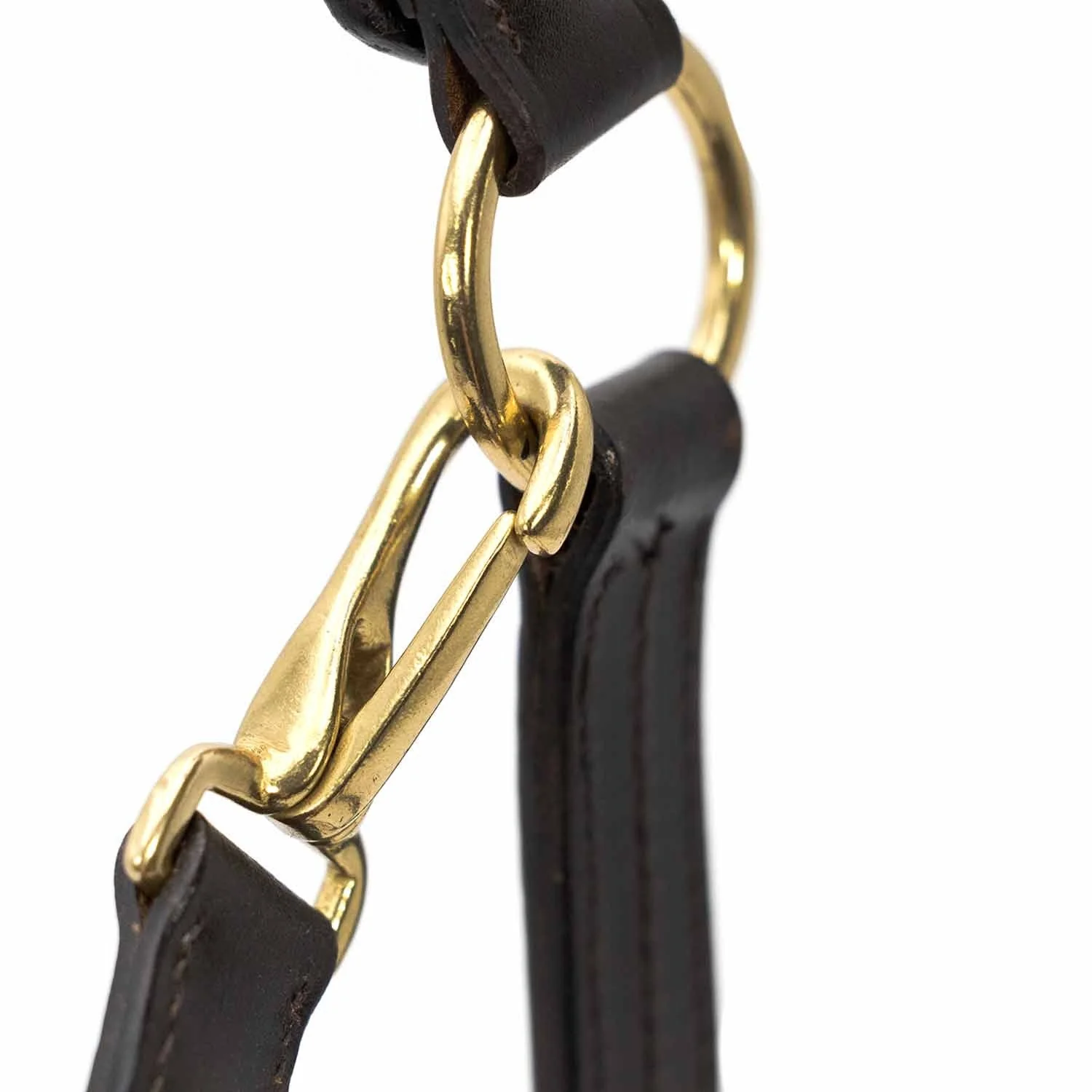 Jeffers Versailles Triple Stitched Adjustable Leather Halter for Horses, Havana - Image 6