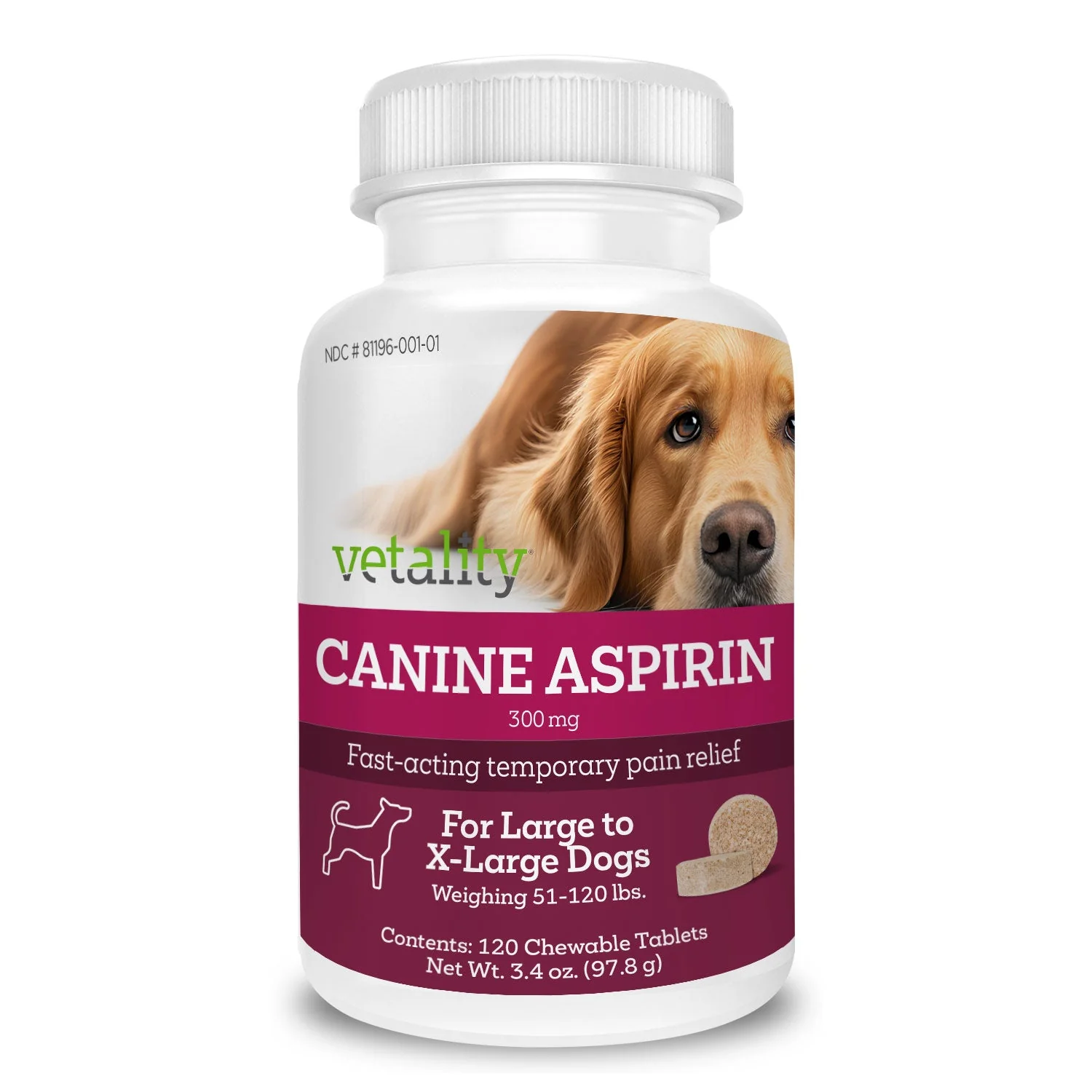 Vetality Canine Aspirin – Liver-Flavored Chewable Tablets – Temporary Relief for Aches, Inflammation, and Fever in Dogs - Image 9