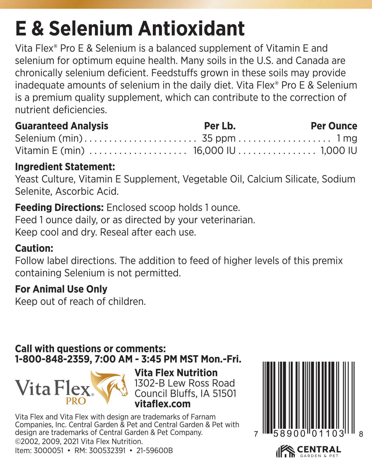 Vita Flex E and Selenium Supplement for Horses, Balanced Essential Antioxidants - Image 2
