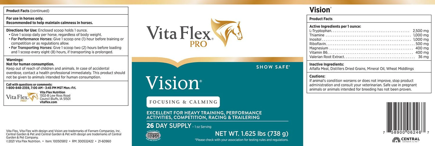 Vita Flex Vision Focusing and Calming Supplement for Horses, 1.625 Pounds - Image 2