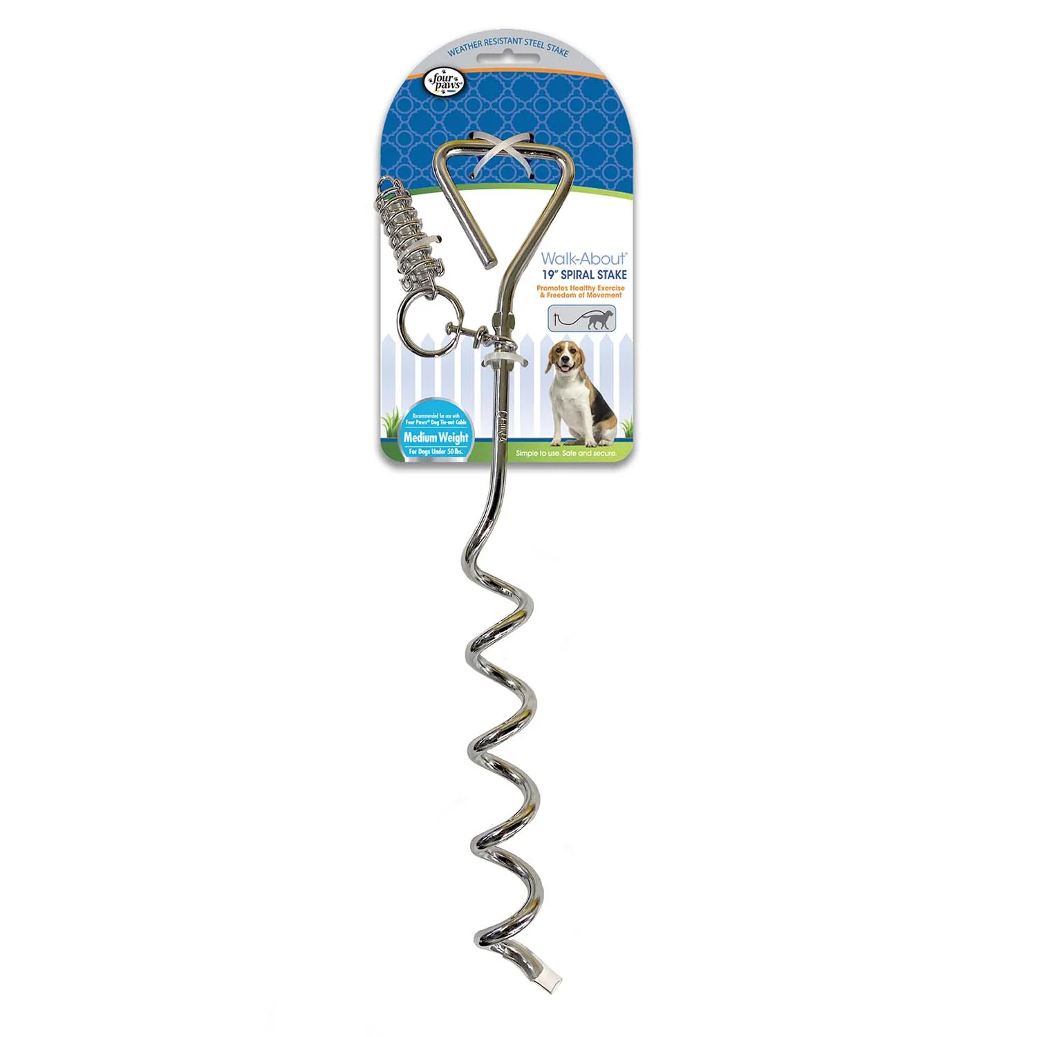 Walk About Tie-Out Dog Spiral Stake, Silver - Image 7