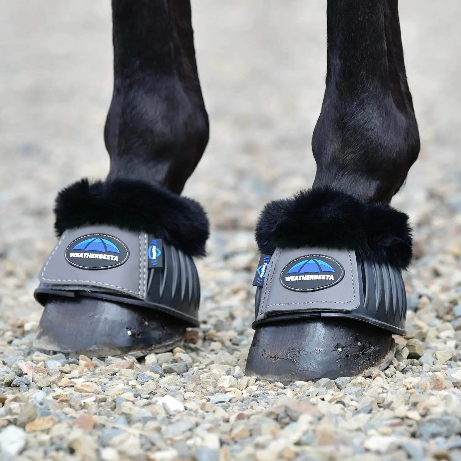 WeatherBeeta Tough-Tec Prime Fleece Trim Rubber Bell Boots for Horses - Image 5