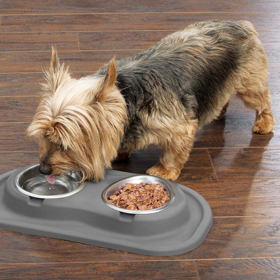 WeatherTech Double Low Pet Feeding System, Stainless Steel - Image 4