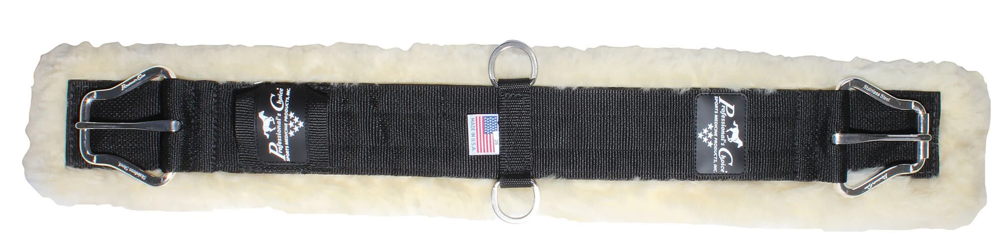 Professional's Choice Wooled Lambskin Western Cinch, Black - Image 5